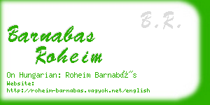 barnabas roheim business card